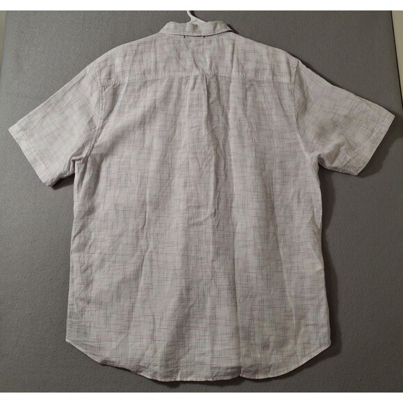 Tommy Bahama Shirt Mens Large White Linen Blend Button Up Plaid Island Zone - Picture 5 of 7